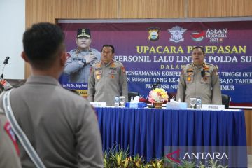 Kapolda Sulsel lepas 75 personel Ditlantas pengamanan KTT ASEAN