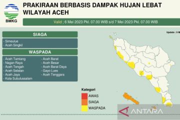 BMKG: 11 kabupaten di Aceh waspada banjir, dua berstatus siaga