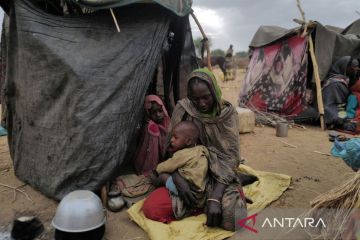 Pengungsi Sudan di lokasi penampungan darurat