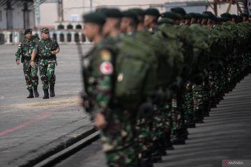 Penyambutan Satgas Pamtas Papua Nugini