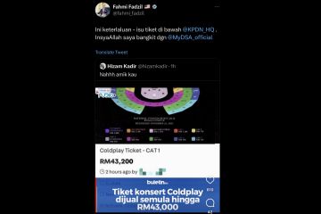 Malaysia kaji RUU calo buntut tiket Coldplay ratusan juta rupiah