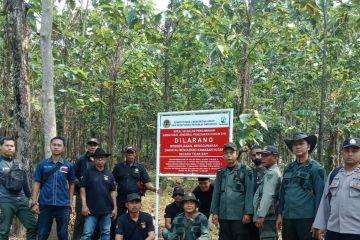 Perhutani Purwakarta pasang plang kawasan hutan di lahan sengketa