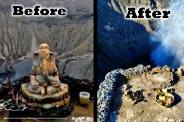 Polisi pastikan arca Ganesha jatuh ke kawah Bromo, bukan dicuri