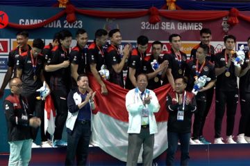 Ciptakan hattrick, voli putra Indonesia kembali raih emas SEA Games