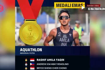 Indonesia raih emas pertama SEA Games 2023 dari Aquathlon