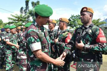 Pangdam  sambut kedatangan Satgas Pamtas Yonarmed 19/105 Tarik Bogani