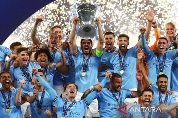 Rebut juara Liga Champions, Manchester City lengkapi gelar treble winners