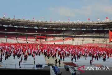 Ribuan satgas-penari Nusantara berlatih untuk peringatan puncak BBK