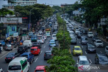Kemacetan di kota Bandung saat libur panjang