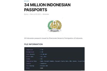 Sebanyak 34 juta data paspor Indonesia diduga bocor