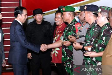 Presiden Jokowi tiba di Jayapura usai kunjungan kerja di Papua Nugini