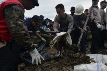 Aksi bersih-bersih di Pantai Sukaraja Bandarlampung