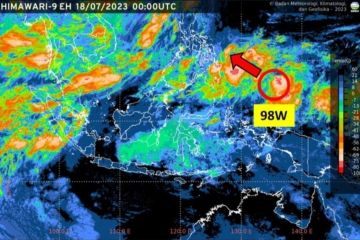 BMKG: Bibit siklon 98W tumbuh menjadi siklon tropis berkategori sedang