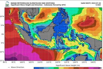 BMKG: Waspada gelombang tinggi hingga enam meter di perairan Indonesia