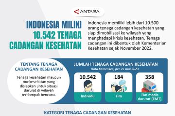 Indonesia miliki 10.542 tenaga cadangan kesehatan