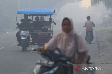 Kabut asap dampak kebakaran hutan dan lahan di Aceh