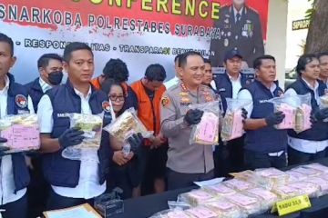 Polrestabes Surabaya gagalkan peredaran 33,9 kilogram sabu-sabu