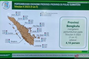 BPS: Perekonomian Bengkulu triwulan II tumbuh 6,73 persen