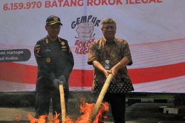 Bea Cukai Kudus Musnahkan Rokok Ilegal Hasil Penindakan Senilai Tujuh Miliar