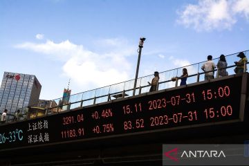 Saham China ditutup menguat, indeks Shanghai terangkat 0,43 persen