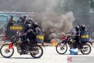 Simulasi pengamanan kota di Sidoarjo