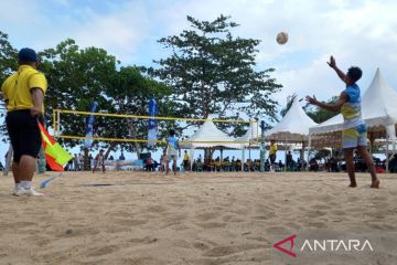 Pertandingan voli pantai Porprov VI Babel 2023