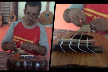 Perajin di Ambon kreasikan batok kelapa menjadi alat musik