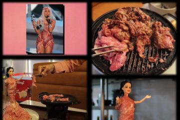 Mirip baju Lady Gaga, Barbie ini pakai gaun daging yang bisa disantap