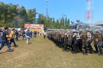 Polri dan TNI gelar simulasi penanganan kericuhan pemilu
