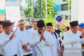 Anies dan Muhaimin tiba di lokasi deklarasi AMIN secara terpisah