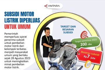 Subsidi motor listrik diperluas untuk umum