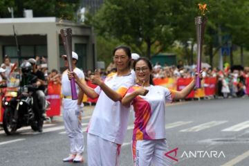 Estafet obor Asian Games ke-19 digelar di Lishui, China