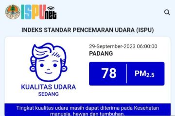 Kualitas udara Kota Padang menurun, ada titik panas pagi ini di Sumbar