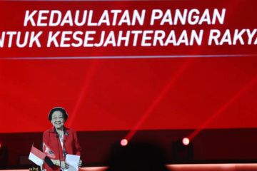 Lagu Indonesia Raya 3 stanza berkumandang di Rakernas IV PDIP