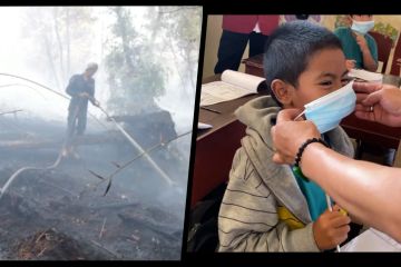 Udara memburuk, Pemkot Palangka Raya bagikan masker kepada pelajar