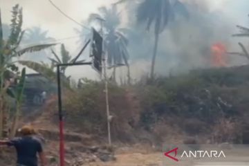 Damkar Lampung Selatan padamkan dua titik lokasi kebakaran lahan