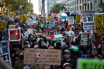 Ribuan orang berunjuk rasa di New York dukung Palestina
