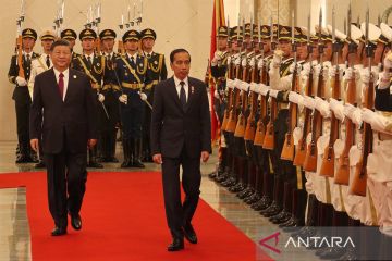 Presiden Jokowi disambut upacara kenegaraan di China