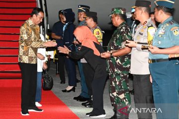 Presiden Jokowi tiba di Sidoarjo hadiri peringatan Hari Santri 2023
