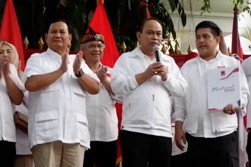 Didukung Projo, Prabowo berkomitmen lanjutkan garis kebijakan Jokowi