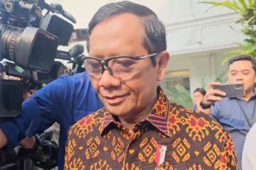 Mahfud MD irit bicara saat datangi Istana Kepresidenan