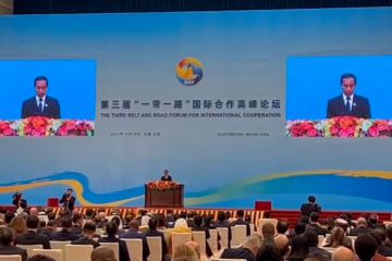 Presiden Jokowi berikan sambutan di Belt And Road Forum