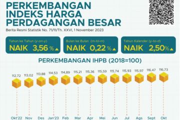 BPS catat Indeks Harga Perdagangan Besar Oktober 2023 naik 3,56 persen