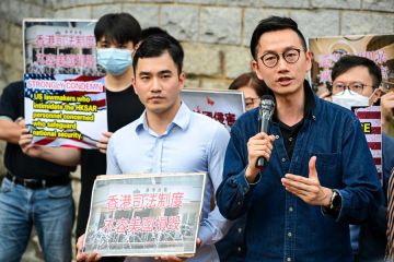 Demo kecam penjatuhan sanksi digelar di luar konjen AS di Hong Kong
