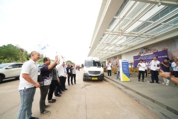 Damri uji coba rute Stasiun KA Cepat Halim-Bandara Soetta