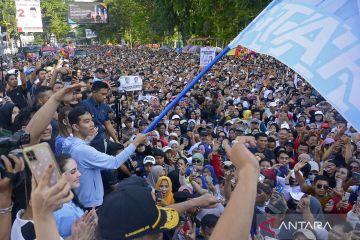 Suasana jalan sehat untuk dukung Prabowo Gibran di Makassar