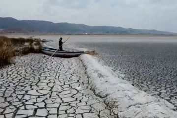 Danau Titicaca di Andes Amerika Selatan susut