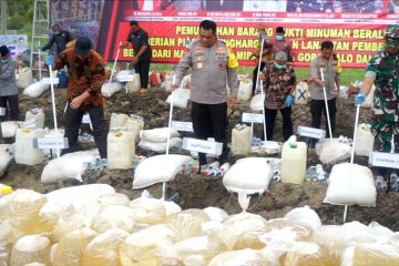 Polda Gorontalo musnahkan minuman keras senilai Rp1,3 miliar