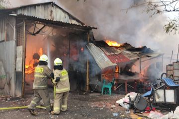 Puluhan lapak di Pondok Kopi terbakar