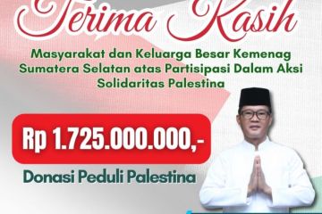 Kemenag Sumsel himpun donasi Rp1,72 miliar untuk Palestina